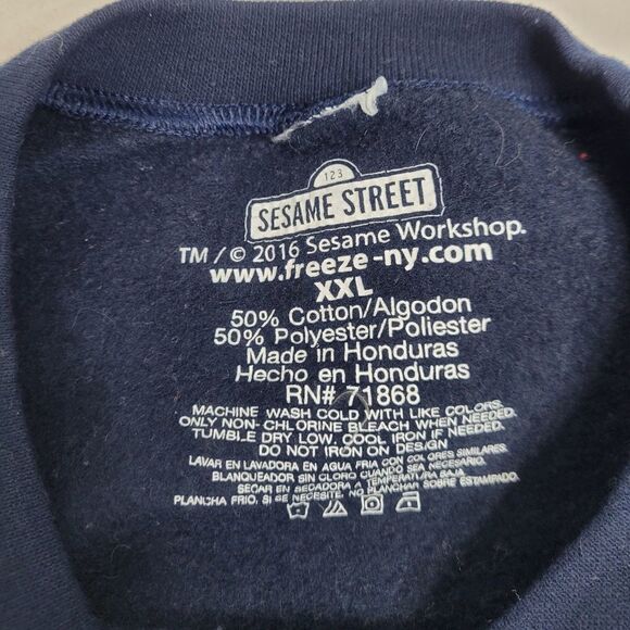 SESAME STREET Cookie Monster Santa crew neck sweatshirt unisex XXL - Picture 4 of 8